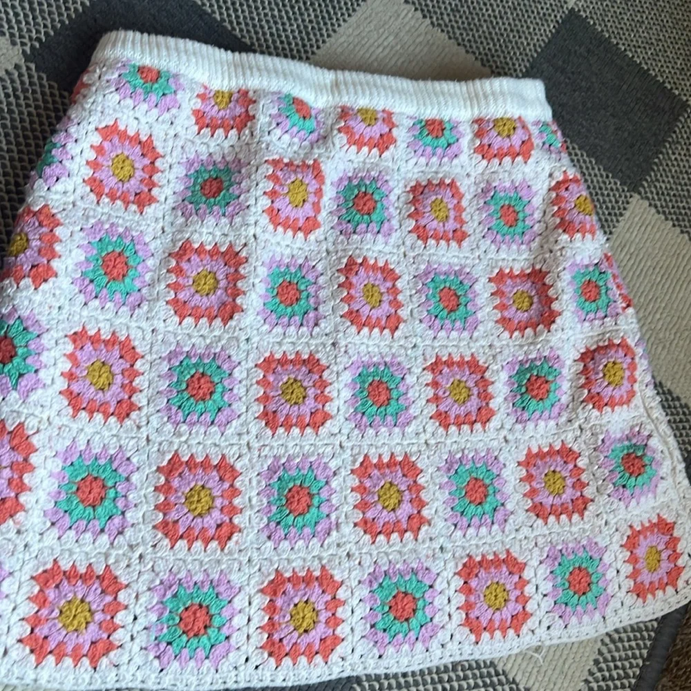 Art Class Crochet Granny Square skirt 10/12